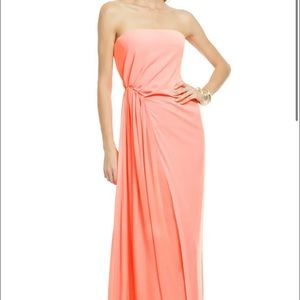 NWT Halston Heritage Strapless Silk Contrast Gown SIZE 8